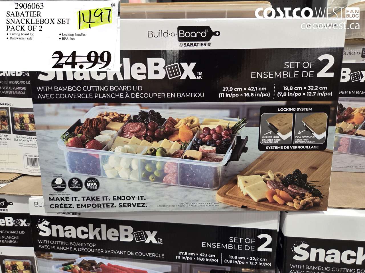 2906063 SABATIER SNACKLEBOX SET PACK OF 2 ($14.97 INSTANT SAVINGS)