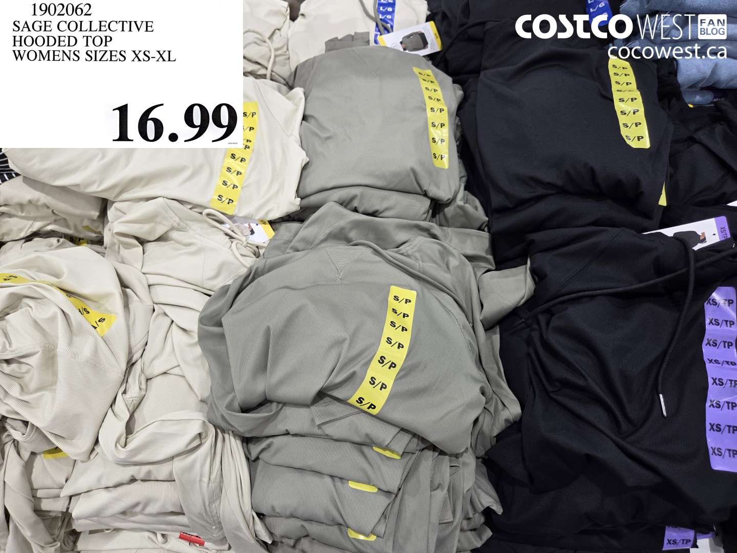 1902062 SAGE COLLECTIVE HOODED TOP WOMENS SIZES XS-XL $16.99