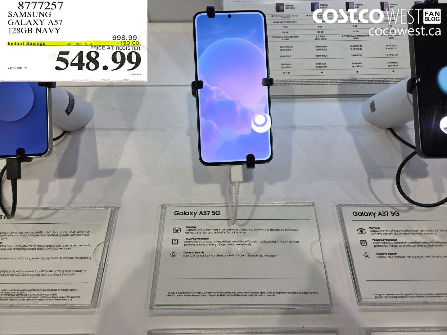 8777257 SAMSUNG GALAXY A57 128GB NAVY ($150.00 INSTANT SAVINGS EXPIRES ON 2026-09-10) $548.99