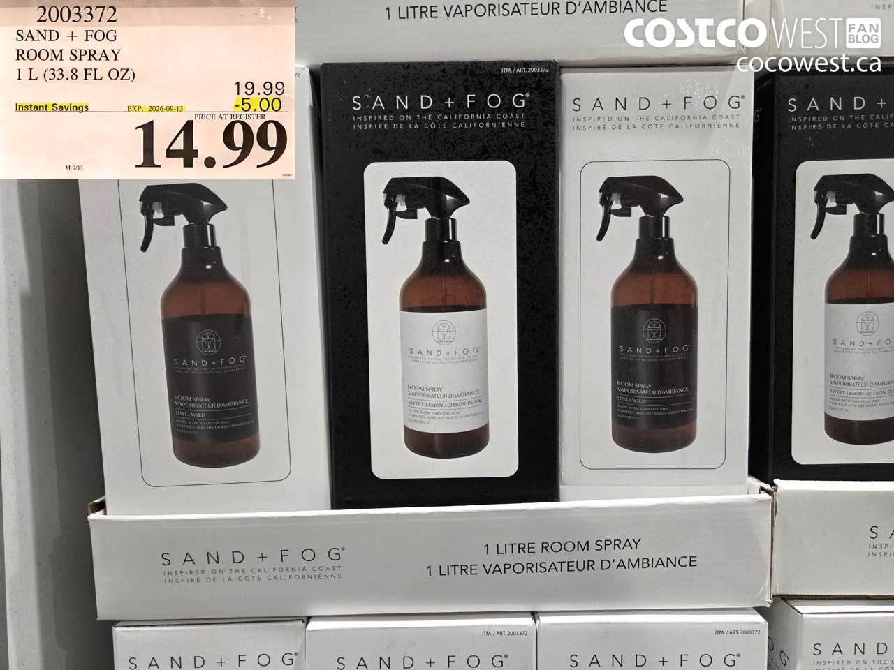 2003372 SAND + FOG ROOM SPRAY 1 L (33.8 FL OZ) ($5.00 INSTANT SAVINGS EXPIRES ON 2026-09-13) $14.99