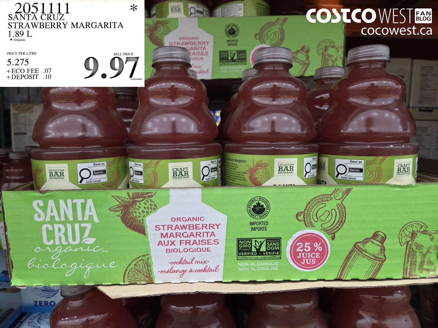 2051111 SANTA CRUZ STRAWBERRY MARGARITA 1.89 L $9.97
