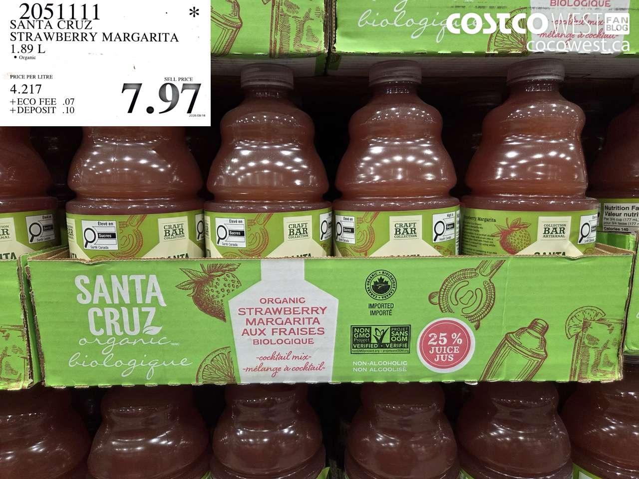 2051111 SANTA CRUZ STRAWBERRY MARGARITA 1.89 L $7.97