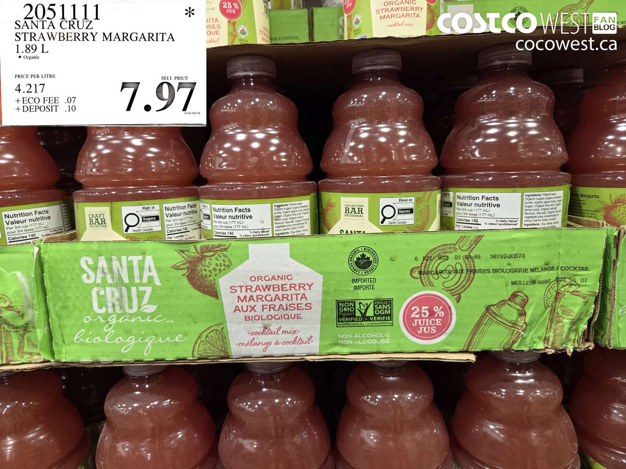 2051111 SANTA CRUZ STRAWBERRY MARGARITA 1.89 L $7.97