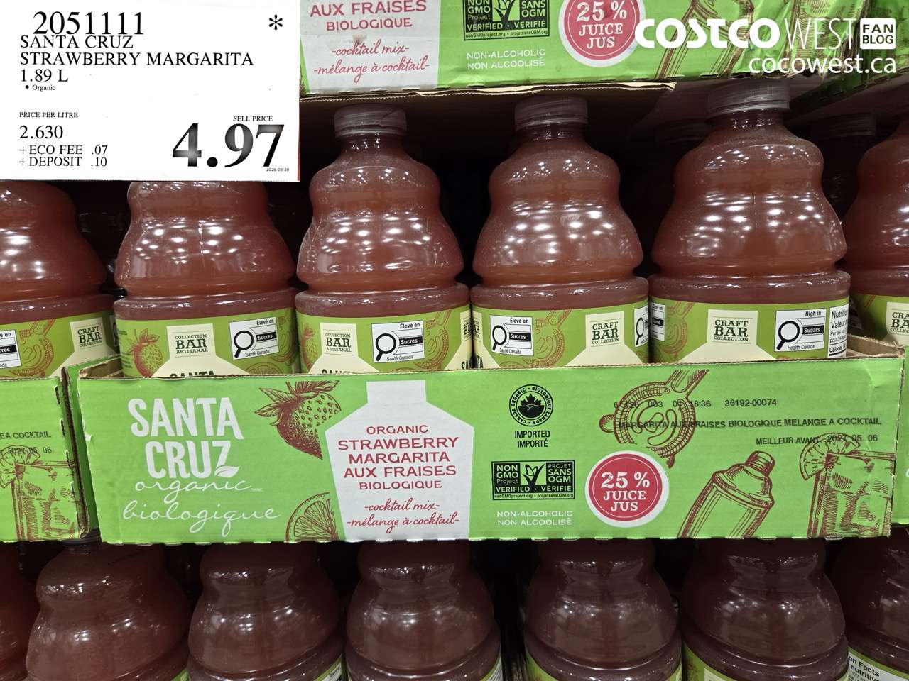 2051111 SANTA CRUZ STRAWBERRY MARGARITA 1.89 L $4.97