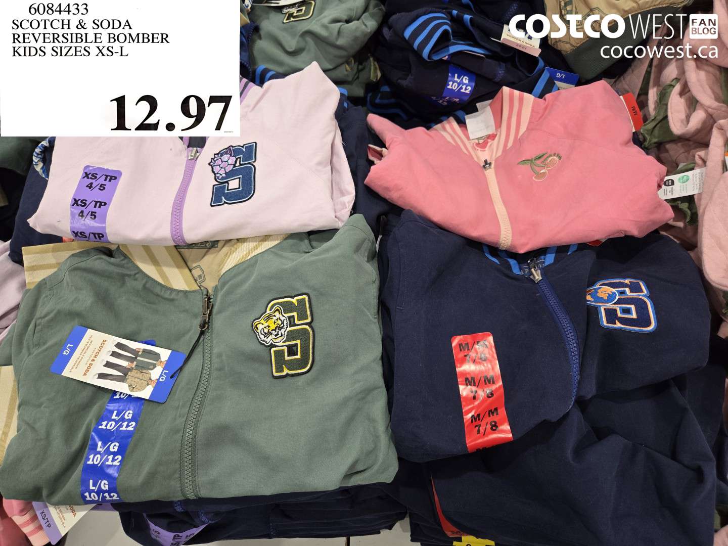 6084433 SCOTCH & SODA REVERSIBLE BOMBER KIDS SIZES XS-L $12.97