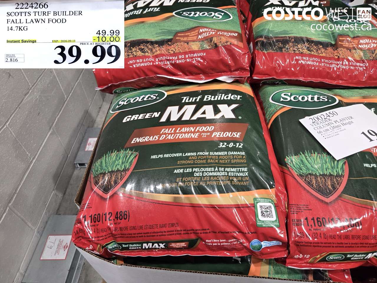 2224266 SCOTTS TURF BUILDER FALL LAWN FOOD 14.7KG ($10.00 INSTANT SAVINGS EXPIRES ON 2026-09-13) $39.99