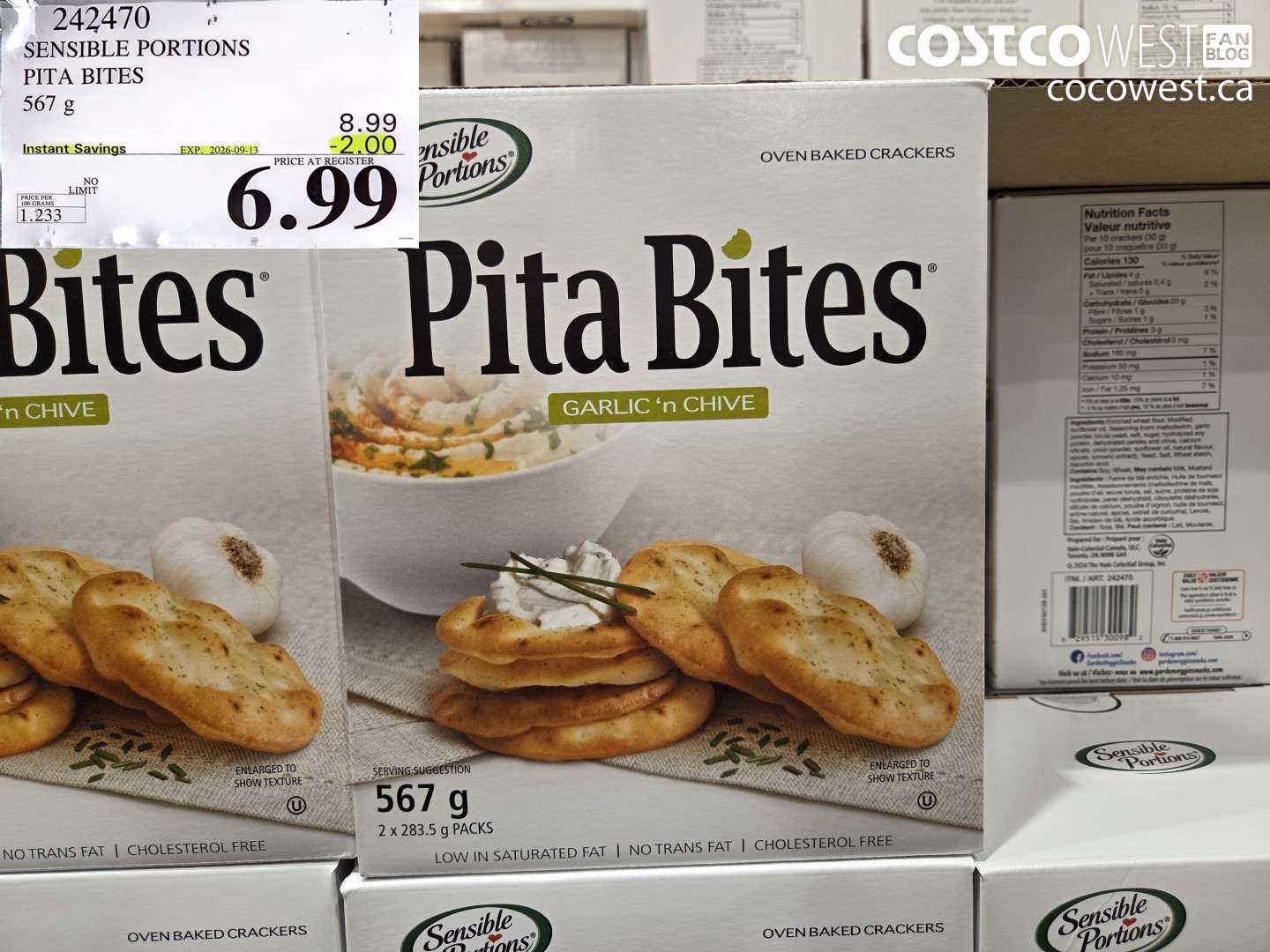 242470 SENSIBLE PORTIONS PITA BITES 567 G ($2.00 INSTANT SAVINGS EXPIRES ON 2026-09-13) $6.99