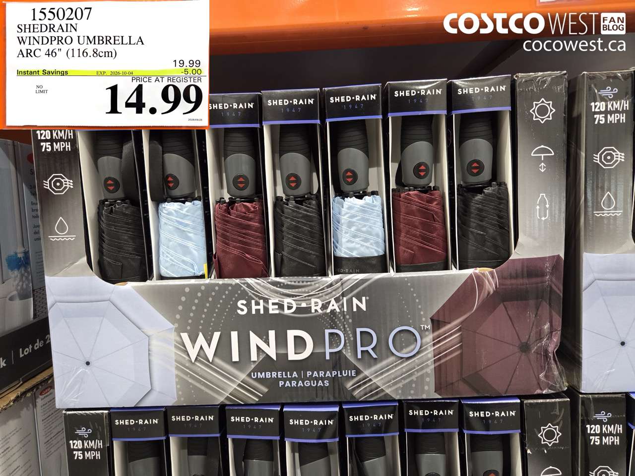 1550207 SHEDRAIN WINDPRO UMBRELLA ARC 46