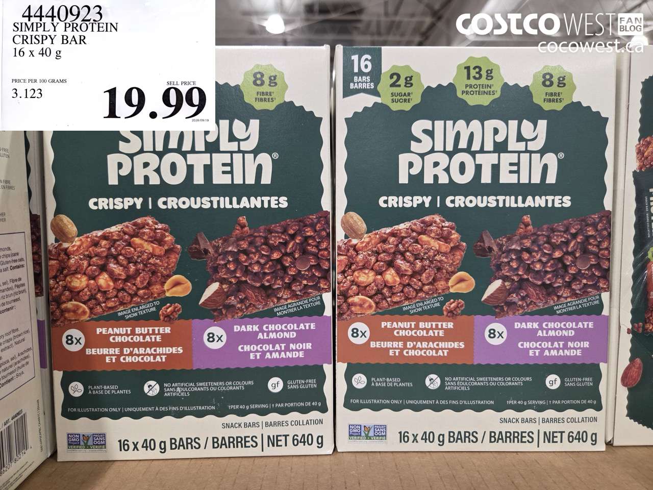 4440923 SIMPLY PROTEIN CRISPY BAR 16 X 40 G $19.99