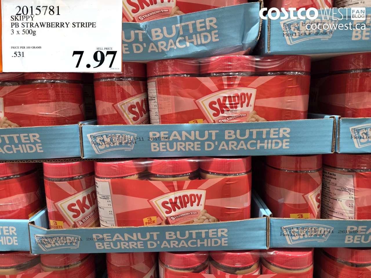 2015781 SKIPPY PB STRAWBERRY STRIPE 3 X 500G $7.97