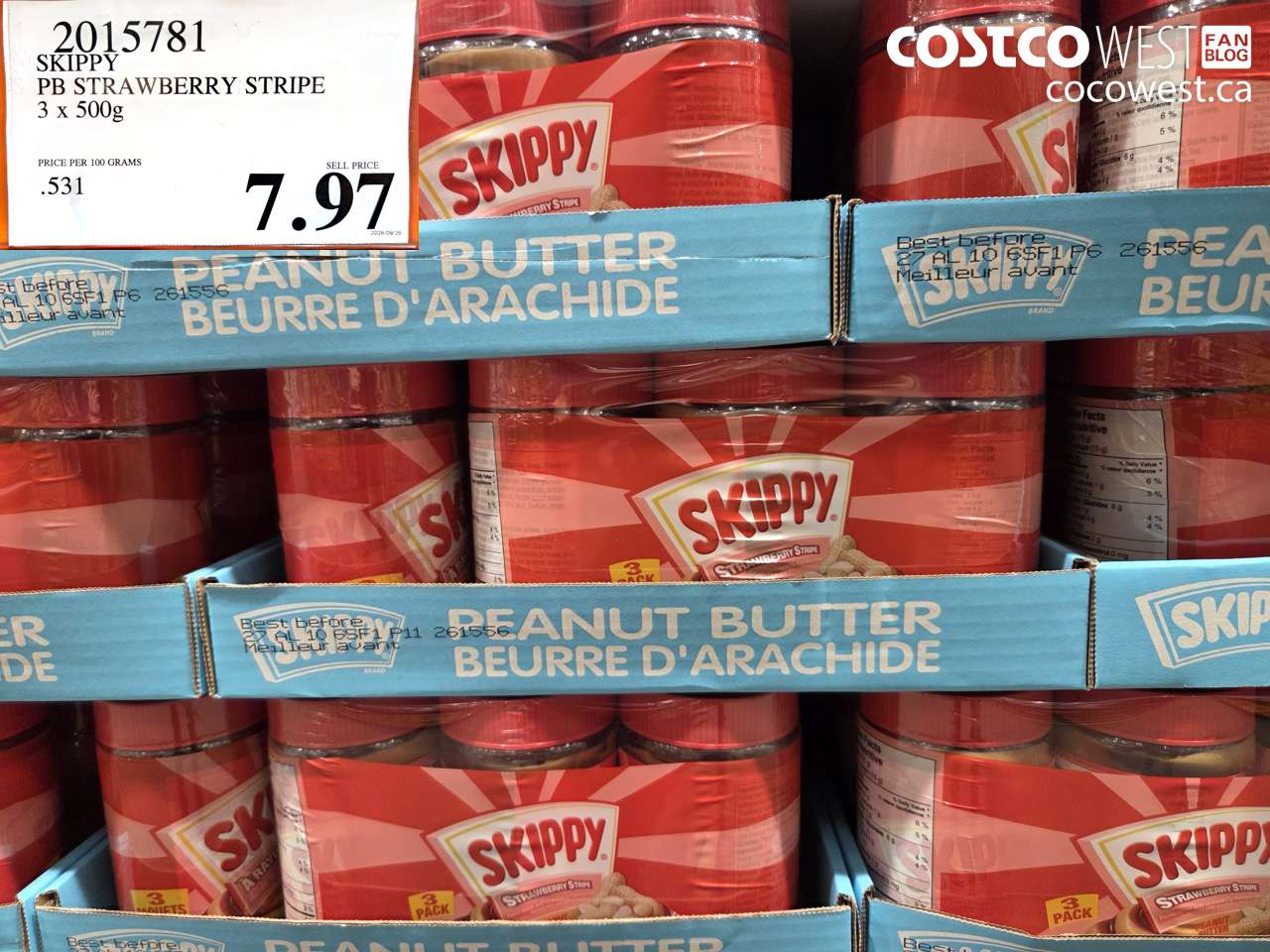 2015781 SKIPPY PB STRAWBERRY STRIPE 3 X 500G $7.97