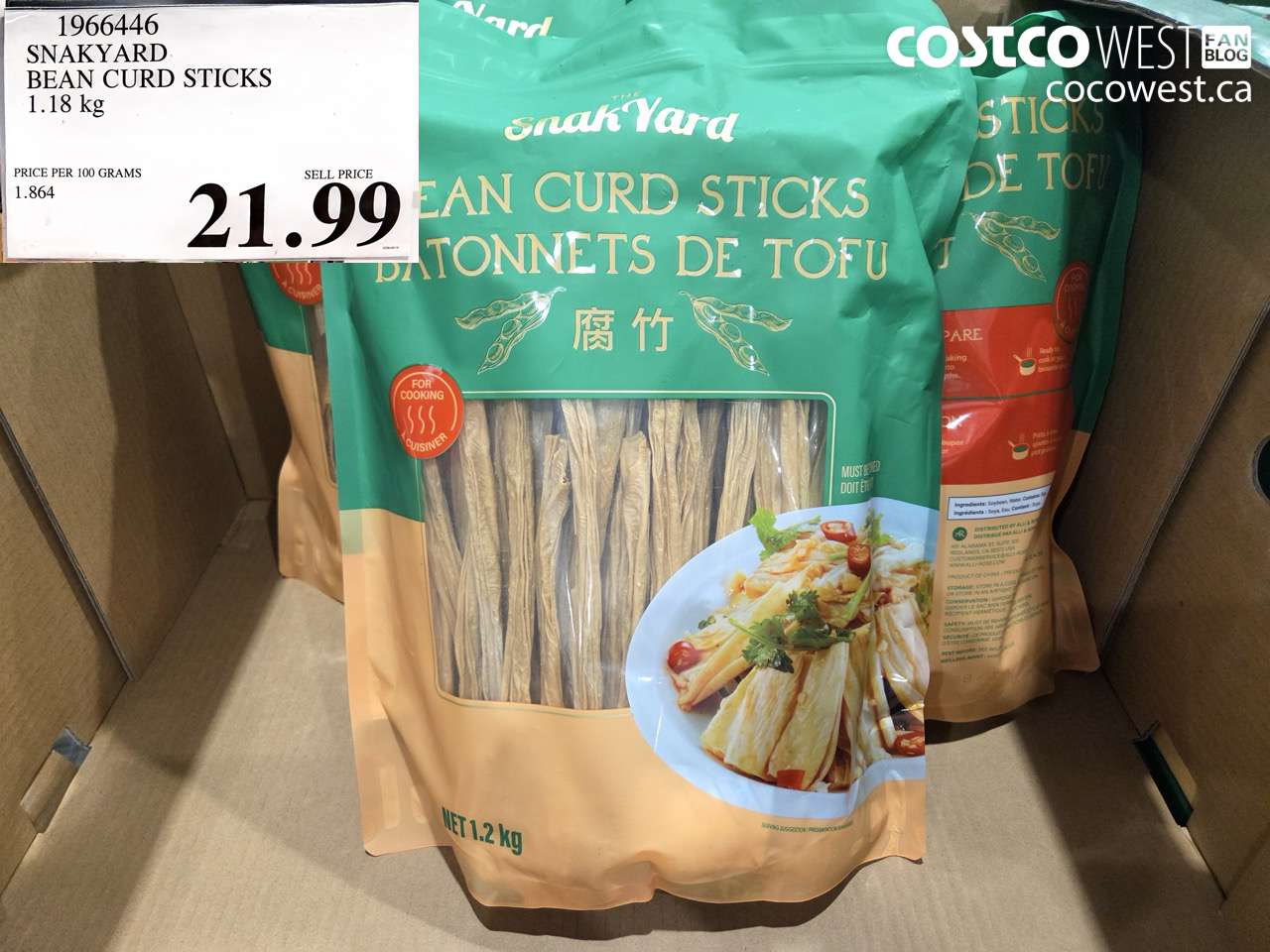1966446 SNAKYARD BEAN CURD STICKS 1.18 KG $21.99