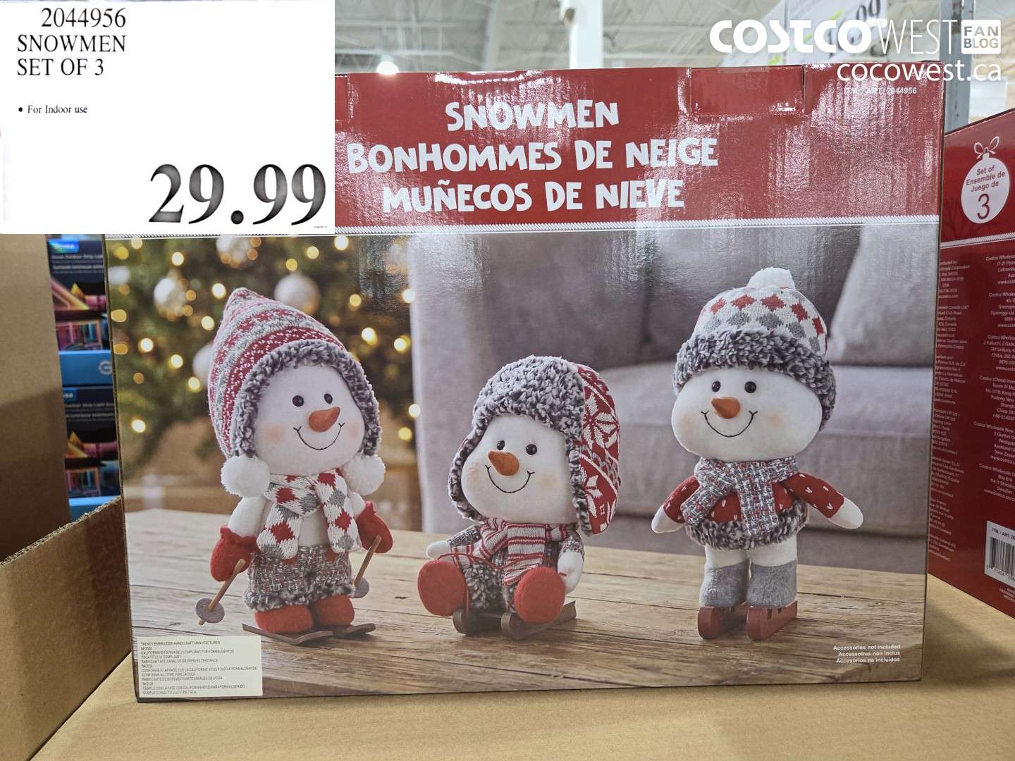2044956 SNOWMEN SET OF 3 $29.99