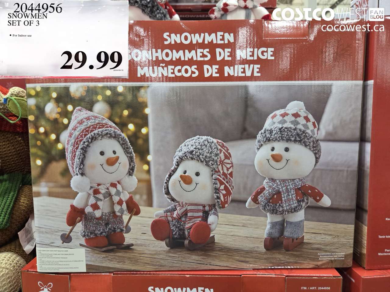 2044956 SNOWMEN SET OF 3 $29.99