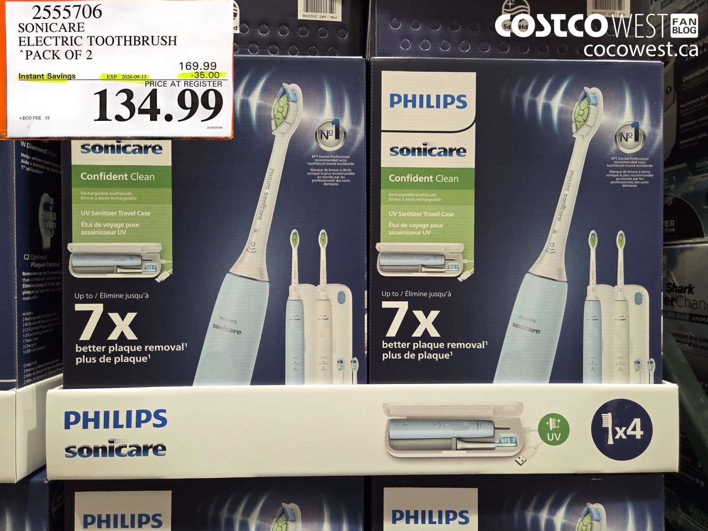 2555706 SONICARE ELECTRIC TOOTHBRUSH PACK OF 2 ($35.00 INSTANT SAVINGS EXPIRES ON 2026-09-13) $134.99