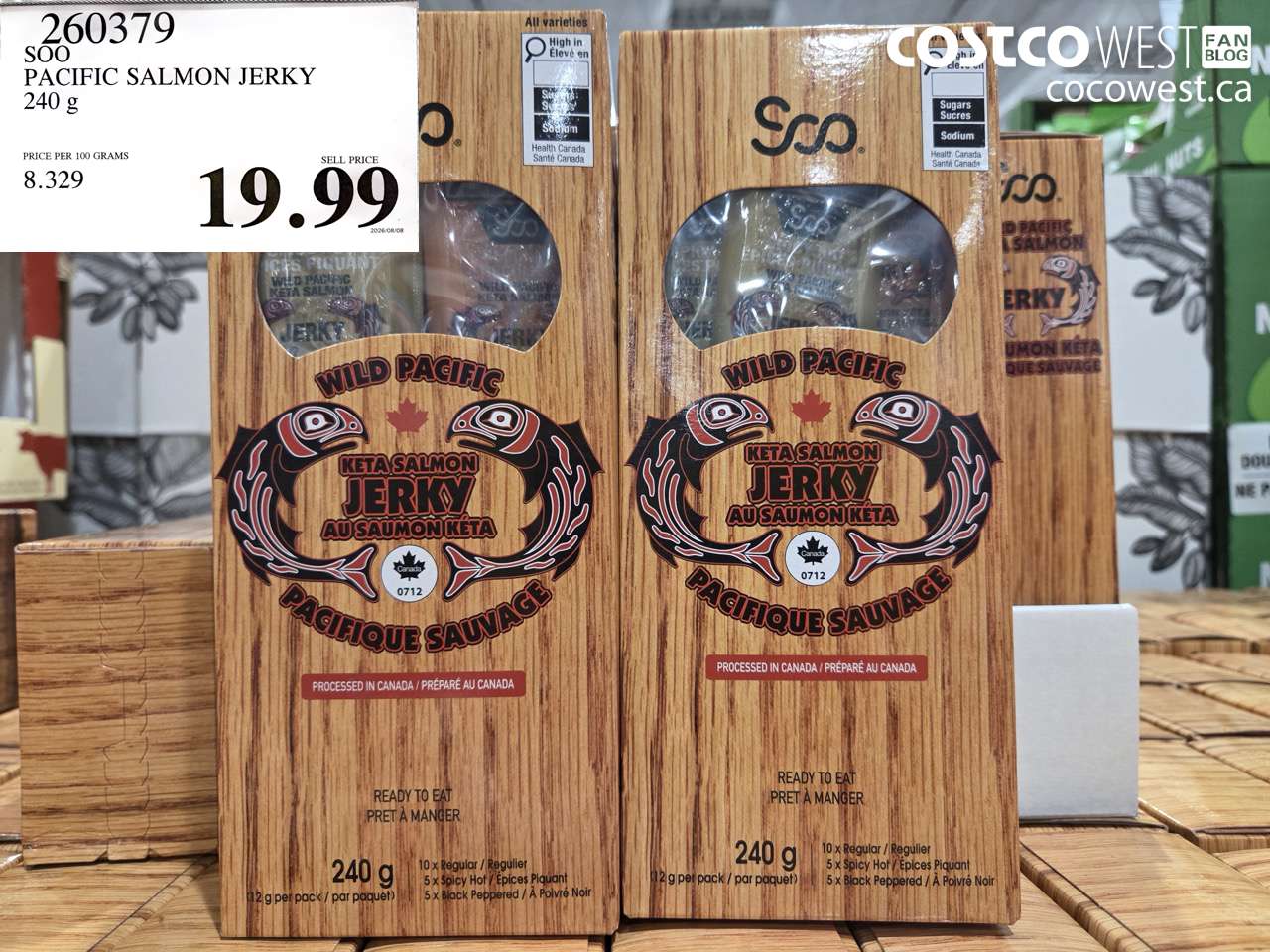260379 SOO PACIFIC SALMON JERKY 240 G $19.99