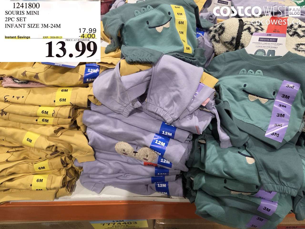 1241800 SOURIS MINI 2PC SET INFANT SIZE 3M-24M ($4.00 INSTANT SAVINGS EXPIRES ON 2026-09-13) $13.99