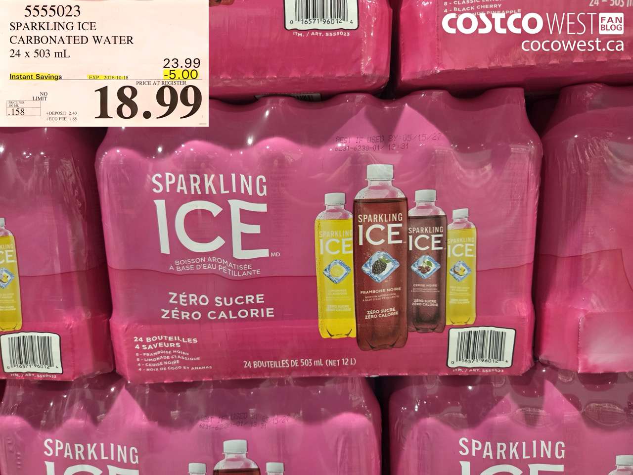 5555023 SPARKLING ICE CARBONATED WATER 24 X 503 ML ($5.00 INSTANT SAVINGS EXPIRES ON 2026-10-18) $18.99