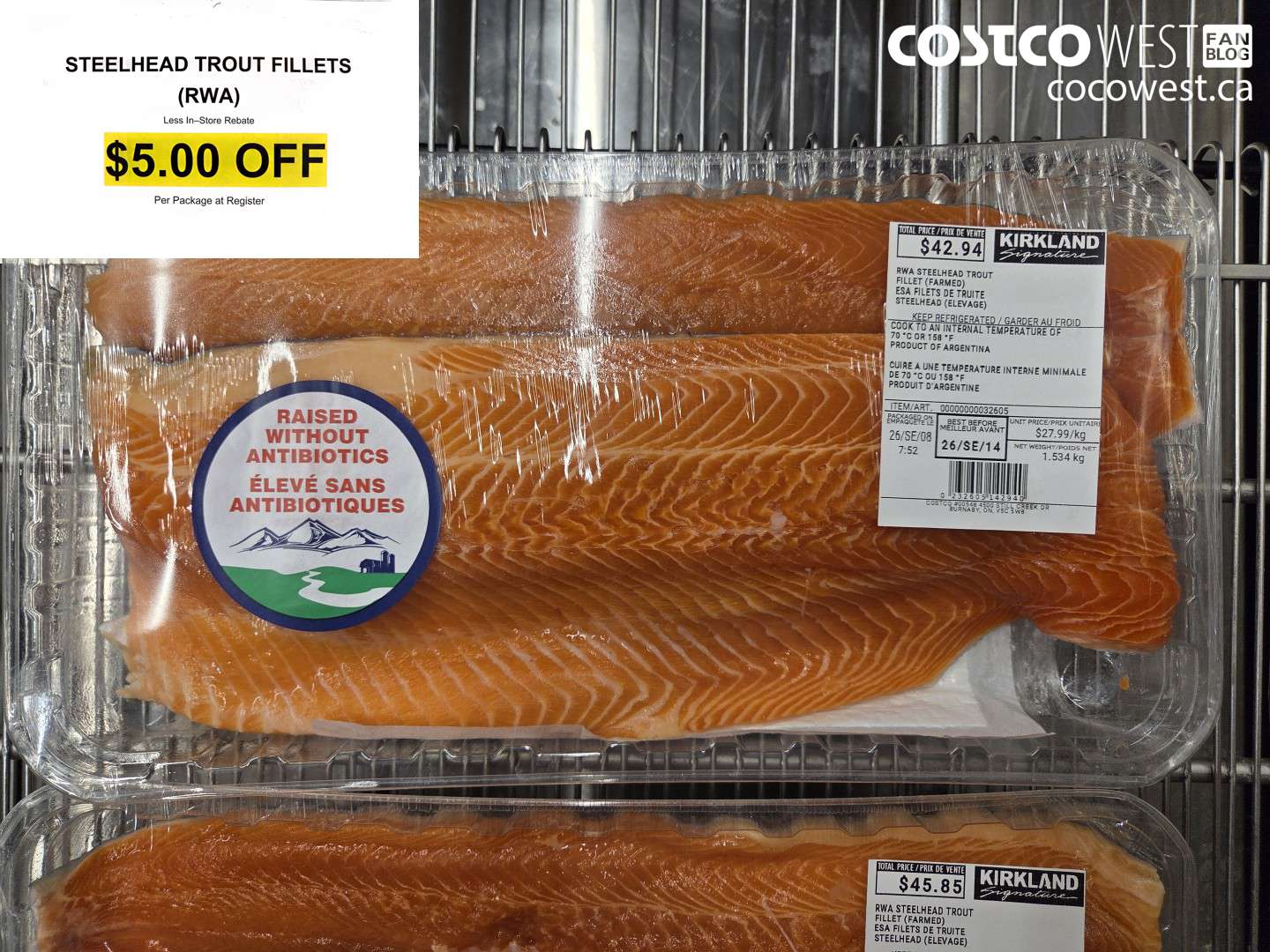 32605 STEELHEAD TROUT FILLETS (RWA) ($5.00 INSTANT SAVINGS)