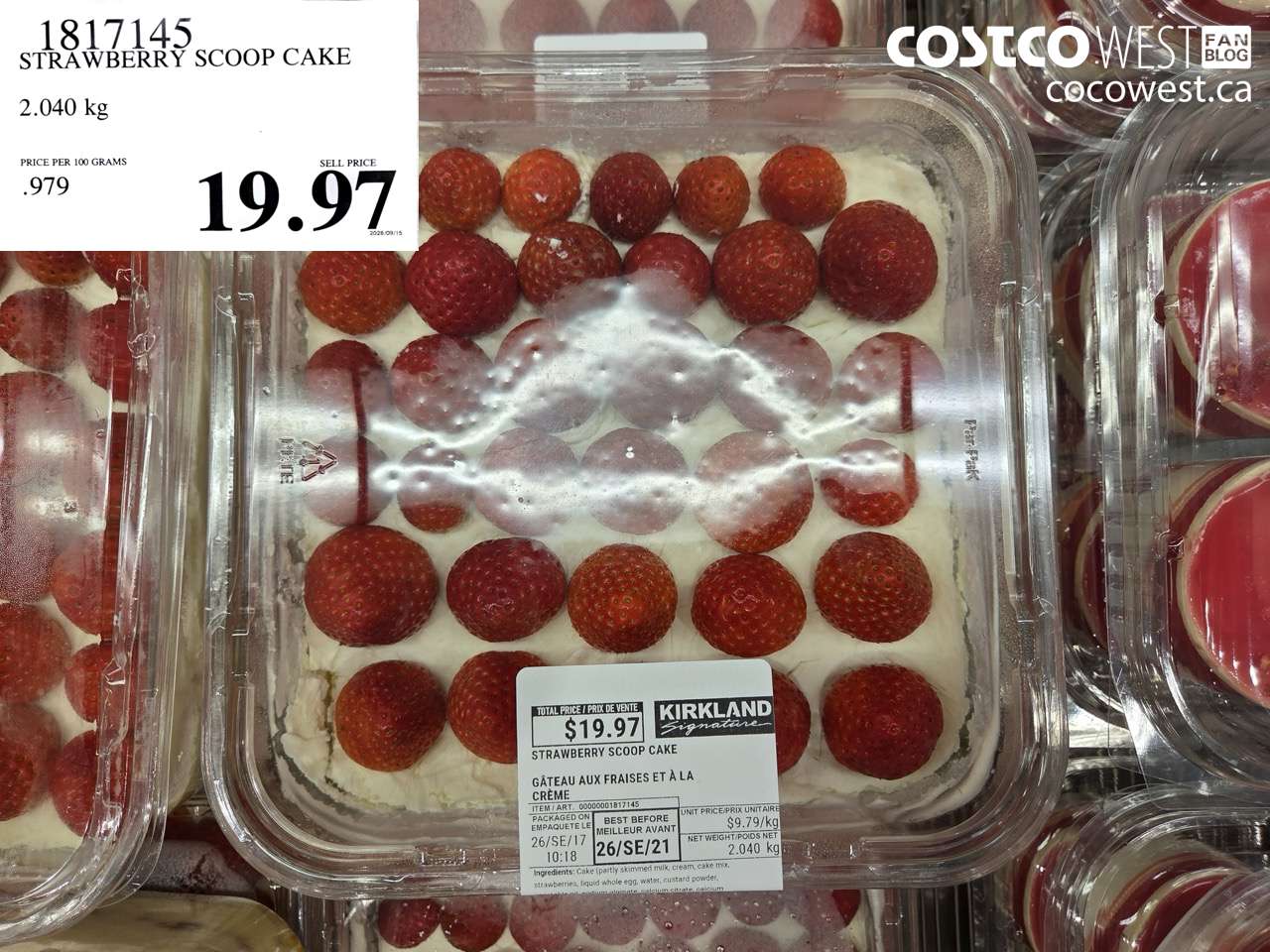 1817145 STRAWBERRY SCOOP CAKE 2.040 KG $19.97