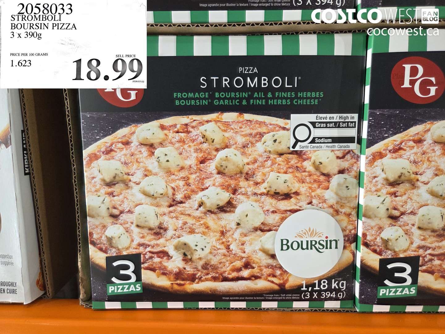 2058033 STROMBOLI BOURSIN PIZZA 3 X 390G $18.99