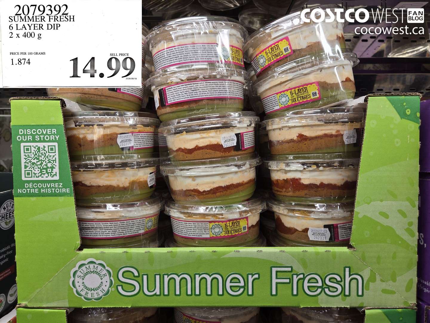 2079392 SUMMER FRESH 6 LAYER DIP 2 X 400 G $14.99