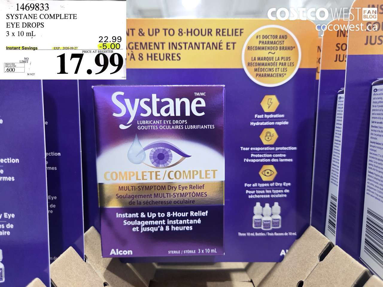 1469833 SYSTANE COMPLETE EYE DROPS 3 X 10 ML ($5.00 INSTANT SAVINGS EXPIRES ON 2026-09-27) $17.99