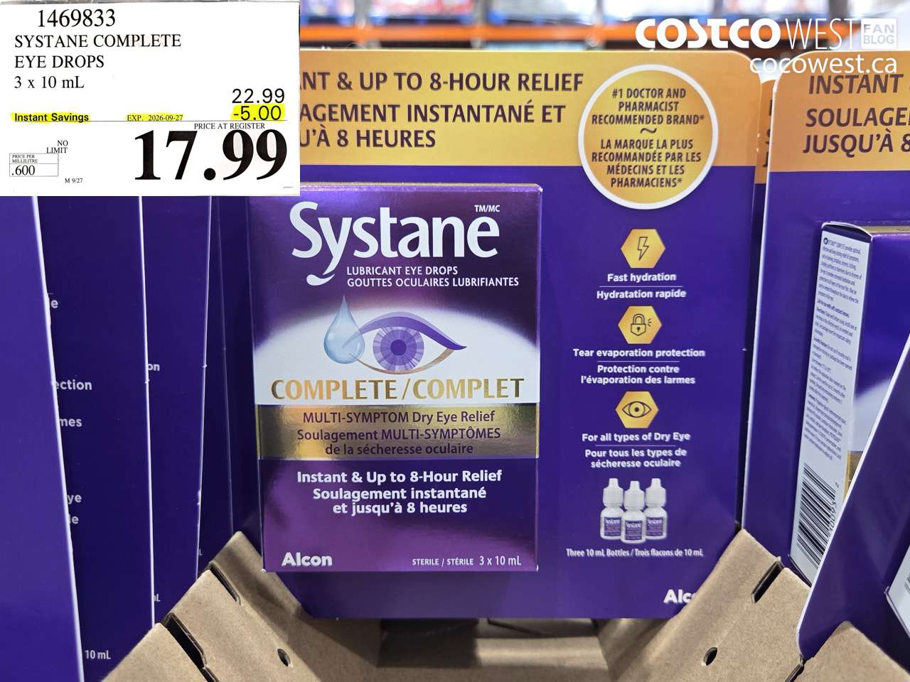 1469833 SYSTANE COMPLETE EYE DROPS 3 X 10 ML ($5.00 INSTANT SAVINGS EXPIRES ON 2026-09-27) $17.99