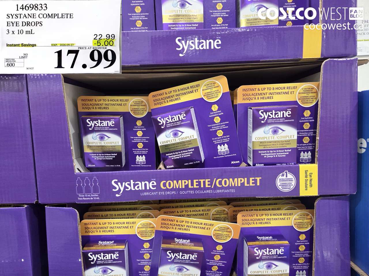 1469833 SYSTANE COMPLETE EYE DROPS 3 X 10 ML ($5.00 INSTANT SAVINGS EXPIRES ON 2026-09-27) $17.99