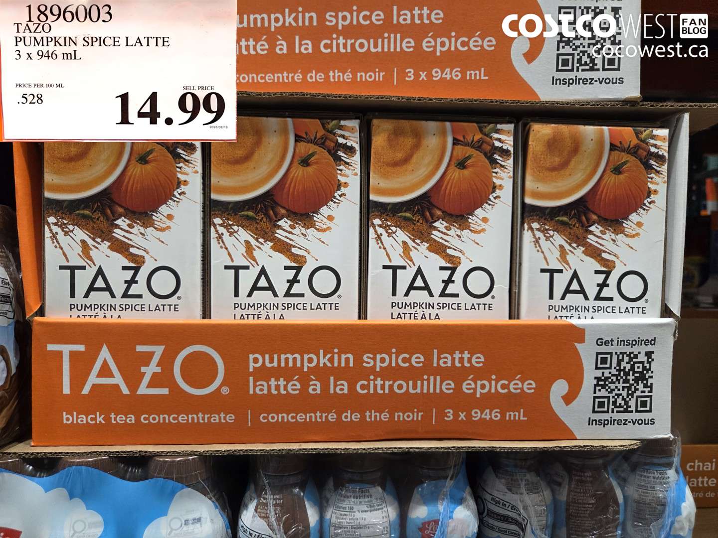 1896003 TAZO PUMPKIN SPICE LATTE 3 X 946 ML $14.99