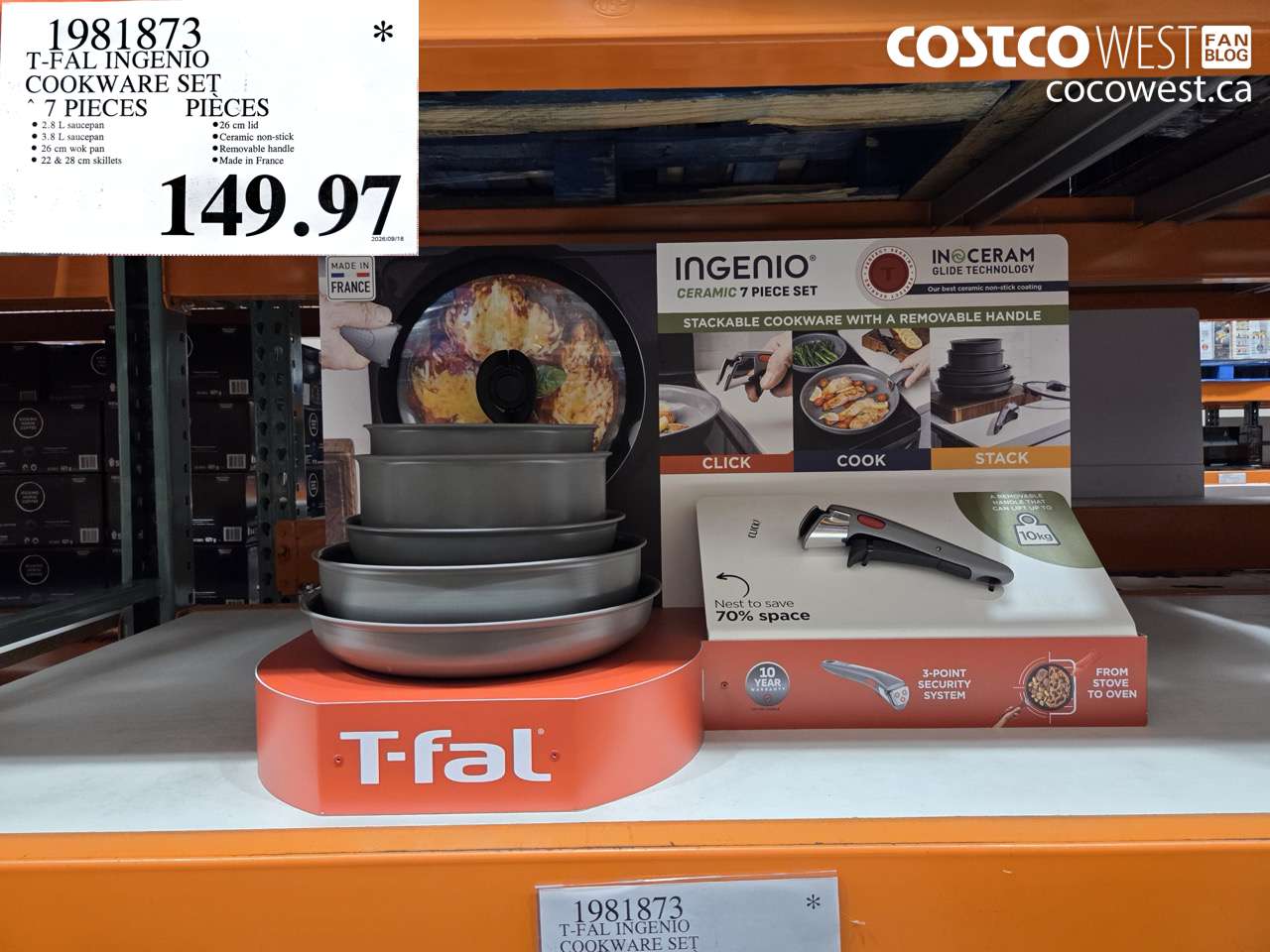 1981873 T-FAL INGENIO COOKWARE SET 7 PIECES $149.97