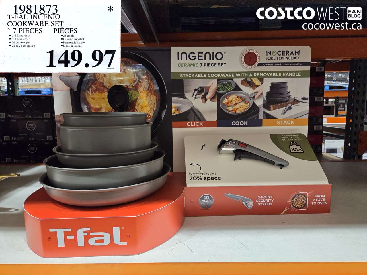 1981873 T-FAL INGENIO COOKWARE SET 7 PIECES $149.97