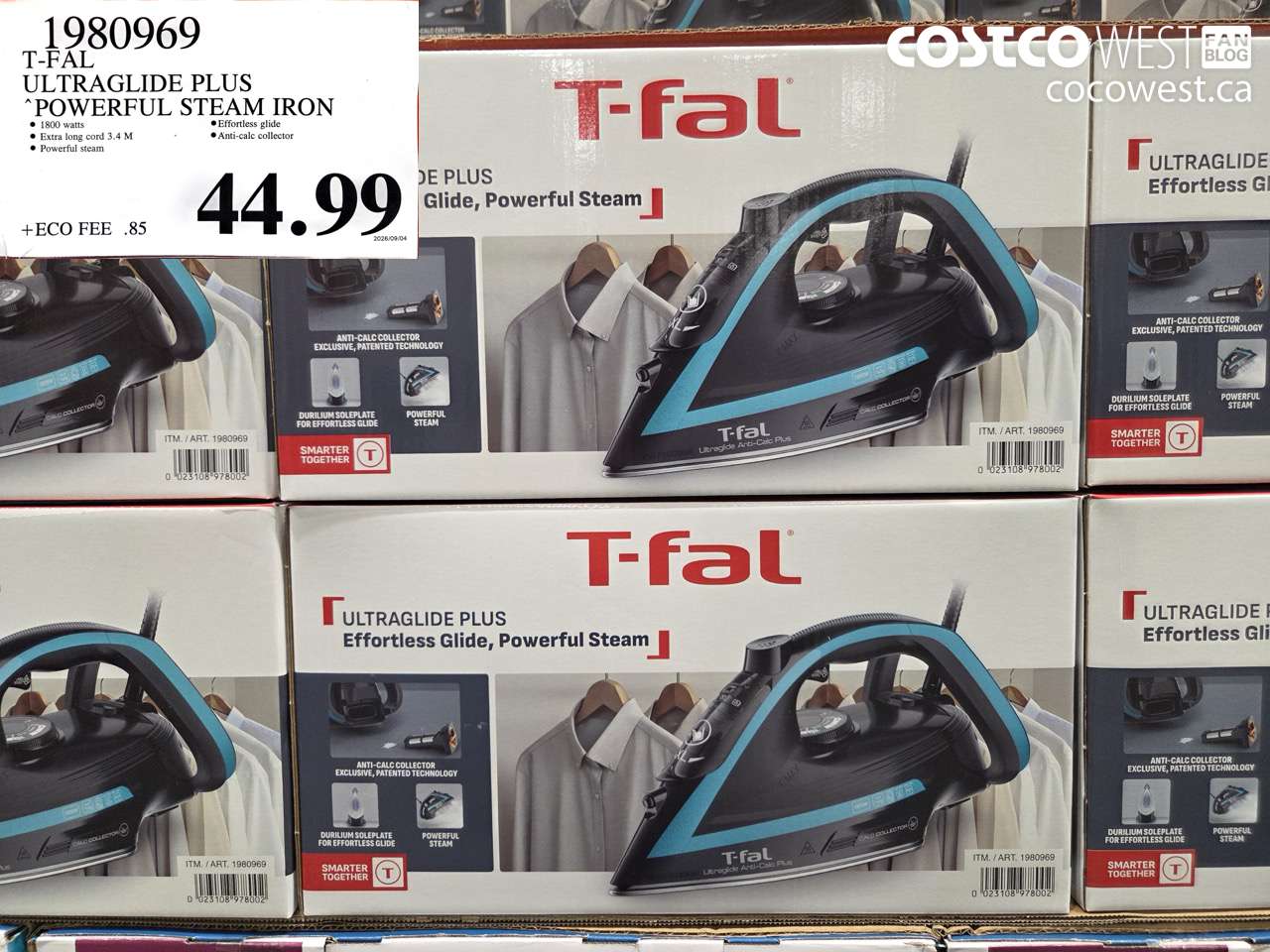 1980969 T-FAL ULTRAGLIDE PLUS POWERFUL STEAM IRON $44.99