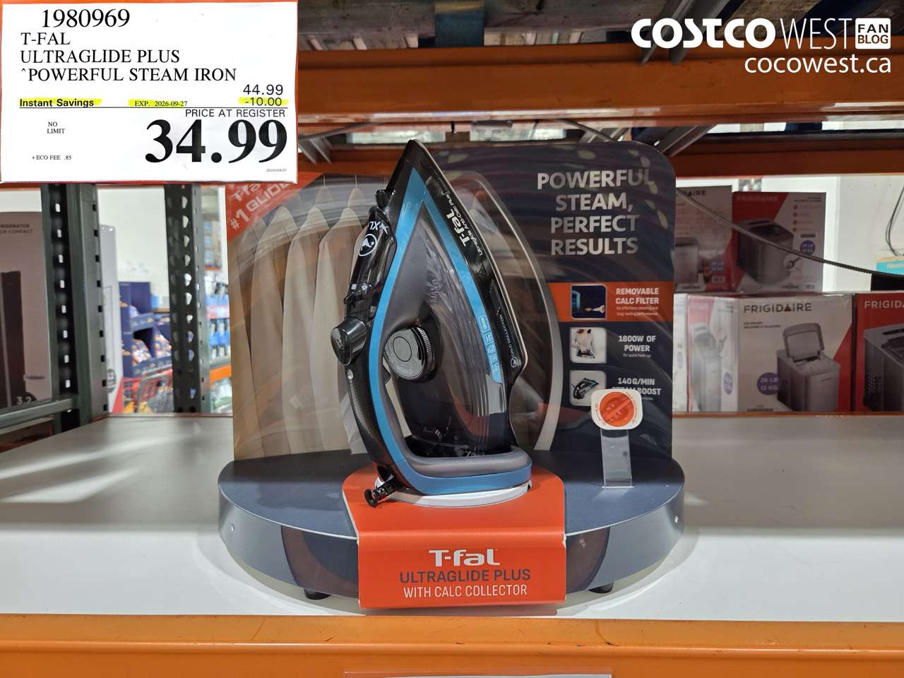 1980969 T-FAL ULTRAGLIDE PLUS POWERFUL STEAM IRON ($10.00 INSTANT SAVINGS EXPIRES ON 2026-09-27) $34.99