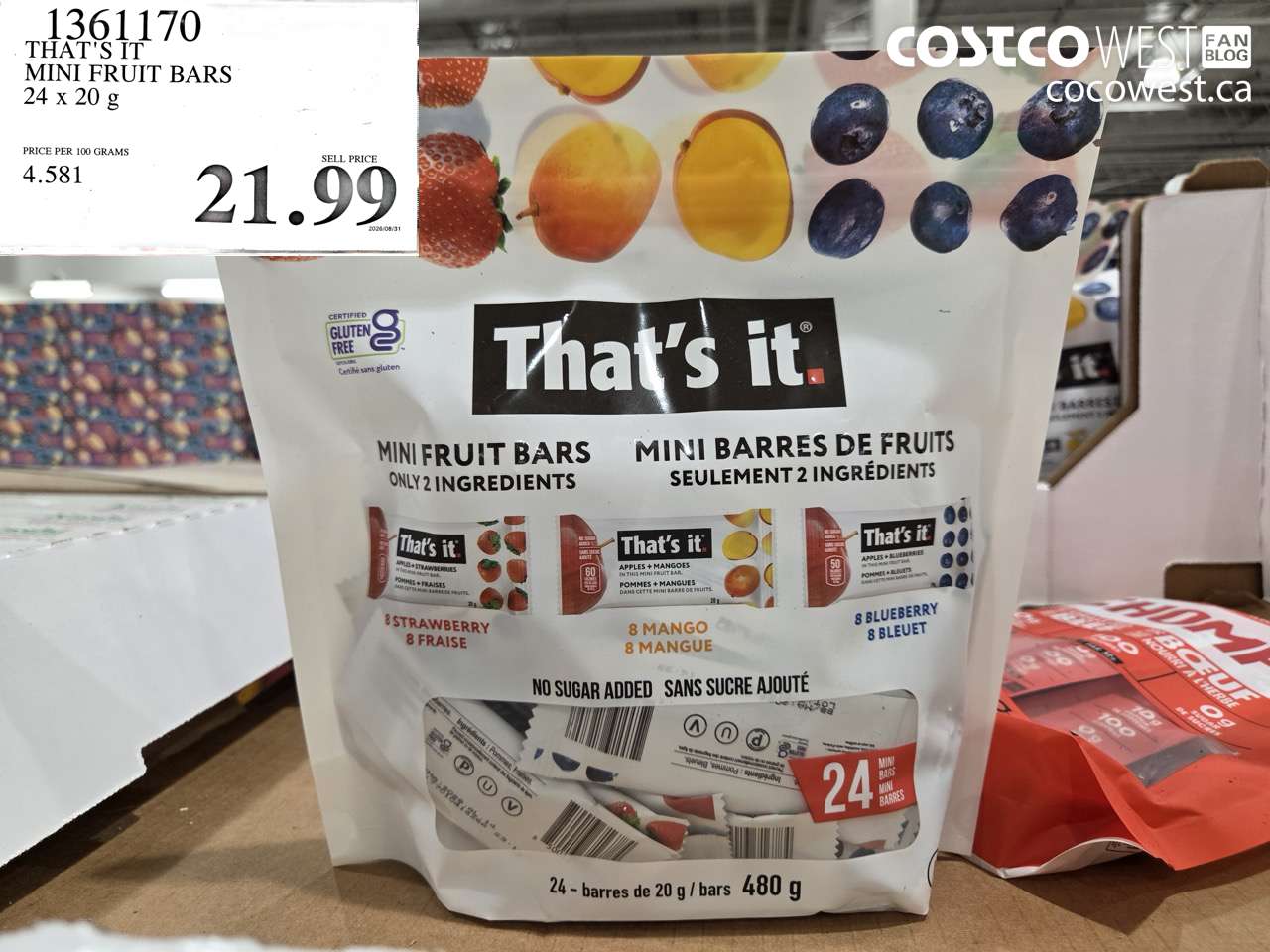 1361170 THAT'S IT MINI FRUIT BARS 24 X 20 G $21.99