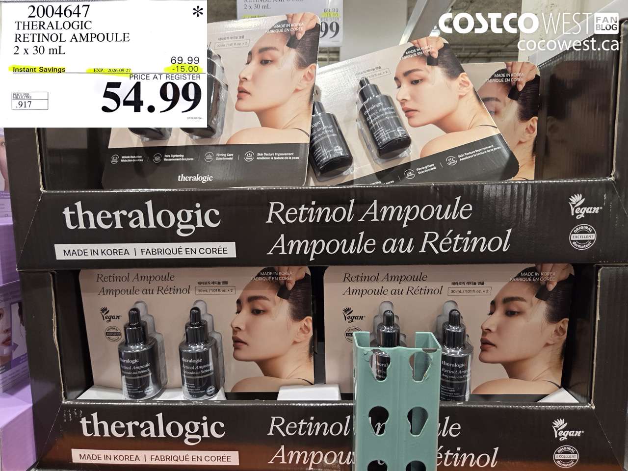 2004647 THERALOGIC RETINOL AMPOULE 2 X 30 ML ($15.00 INSTANT SAVINGS EXPIRES ON 2026-09-27) $54.99