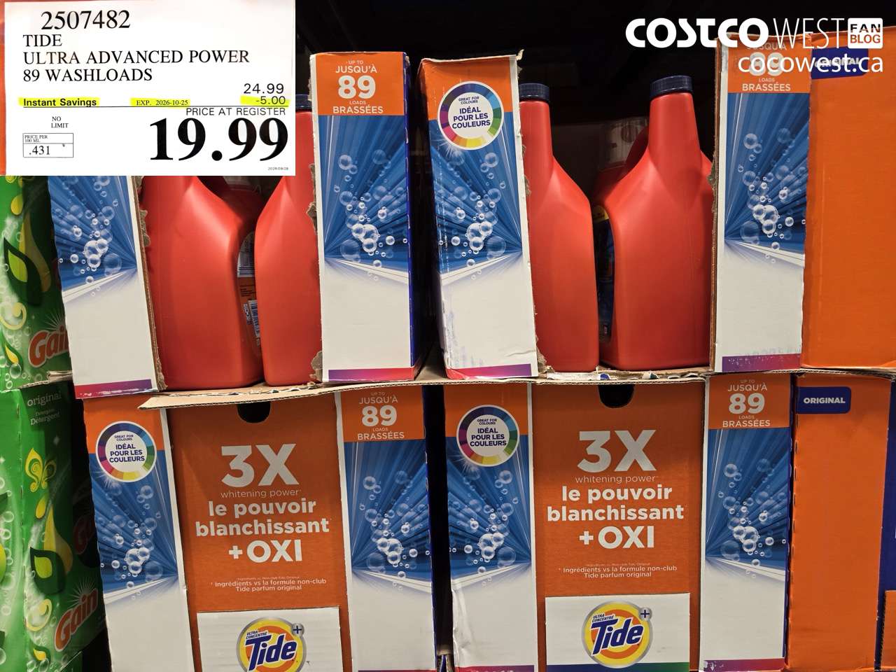2507482 TIDE ULTRA ADVANCED POWER 89 WASHLOADS ($5.00 INSTANT SAVINGS EXPIRES ON 2026-10-25) $19.99