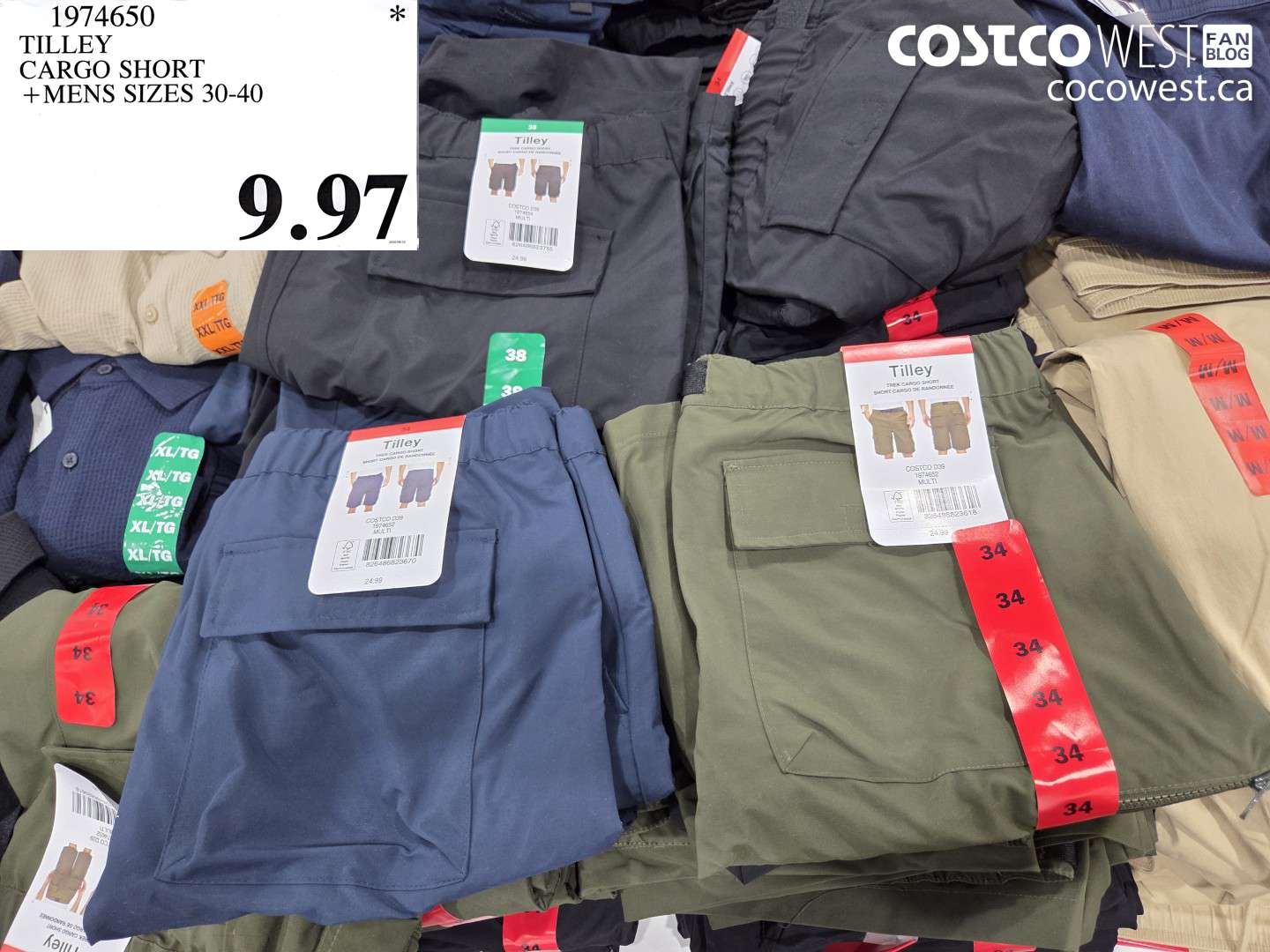1974650 TILLEY CARGO SHORT MENS SIZES 30-40 $9.97