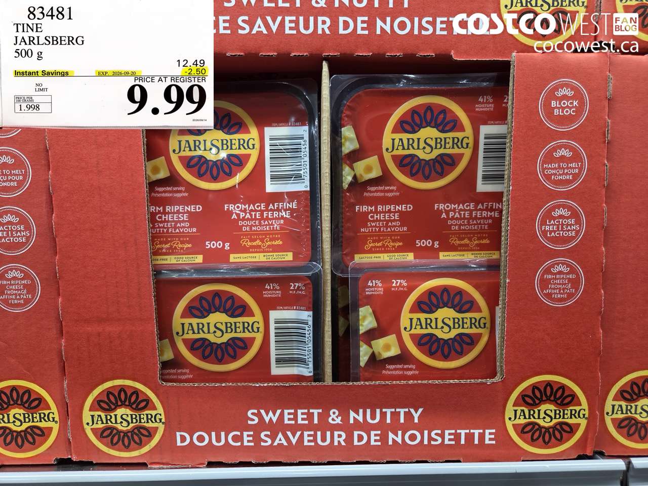 83481 TINE JARLSBERG 500 G ($2.50 INSTANT SAVINGS EXPIRES ON 2026-09-20) $9.99
