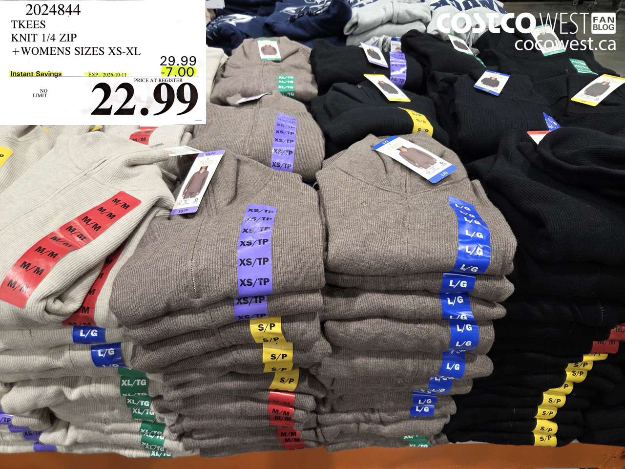 2024844 TKEES KNIT 1/4 ZIP WOMENS SIZES XS-XL ($7.00 INSTANT SAVINGS EXPIRES ON 2026-10-11) $22.99