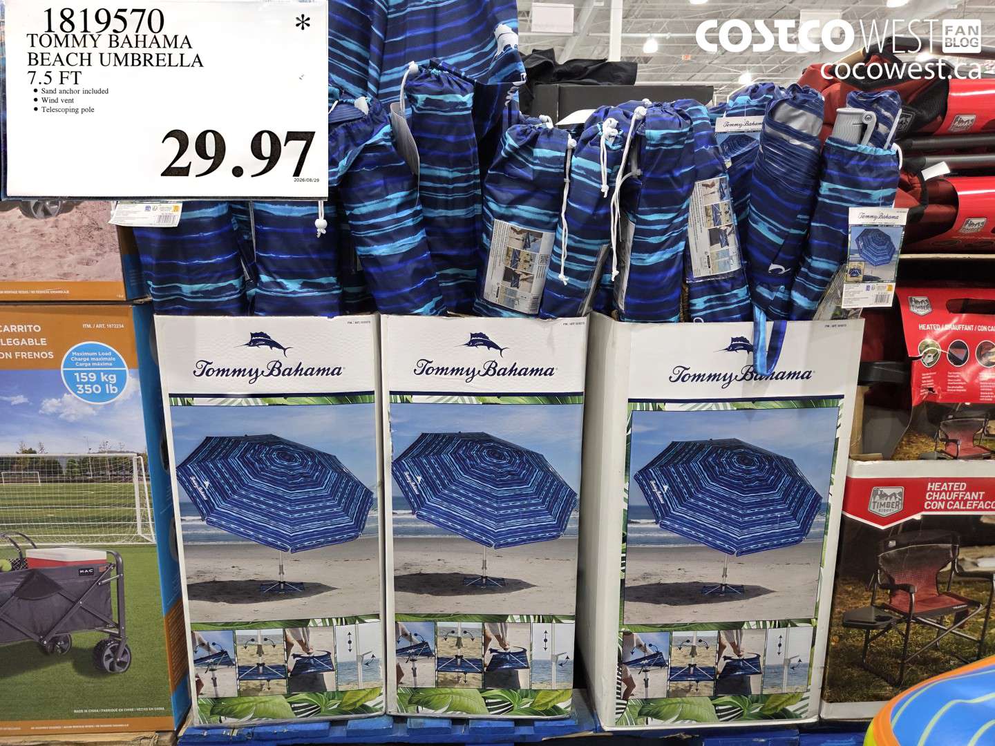 1819570 TOMMY BAHAMA BEACH UMBRELLA 7.5 FT $29.97