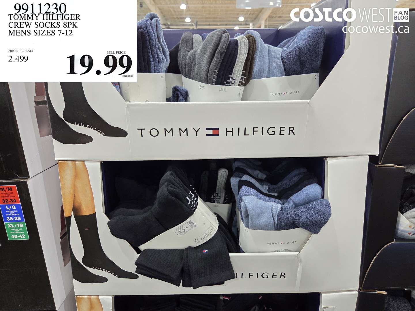 9911230 TOMMY HILFIGER CREW SOCKS 8PK MENS SIZES 7-12 $19.99