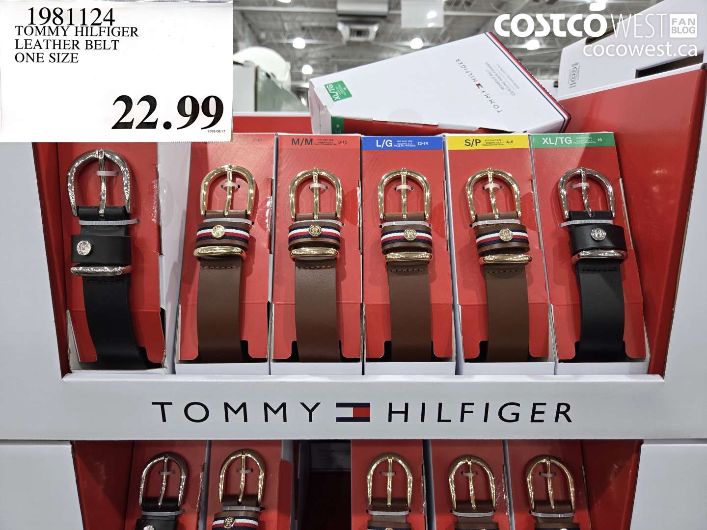 1981124 TOMMY HILFIGER LEATHER BELT ONE SIZE $22.99