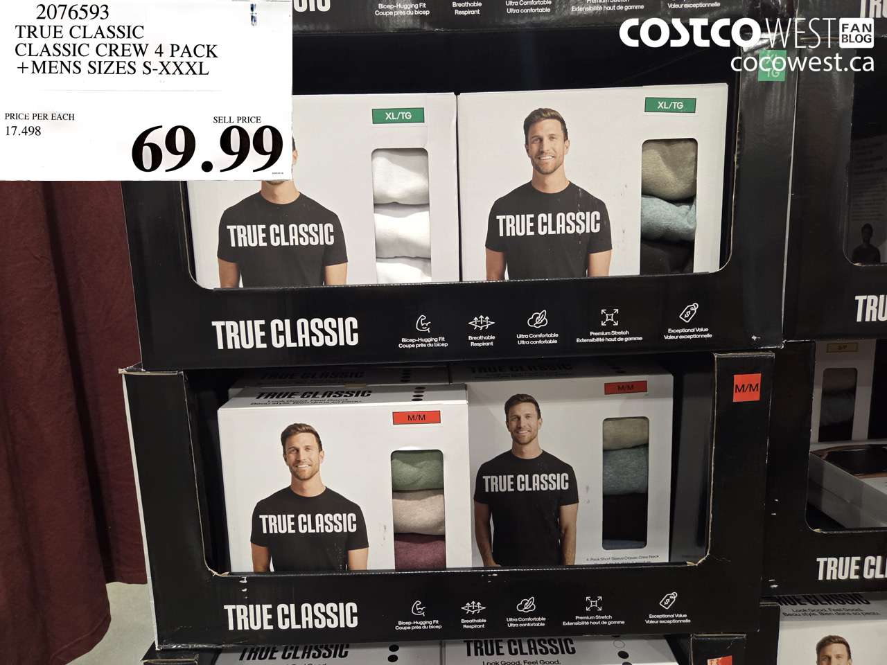 2076593 TRUE CLASSIC CLASSIC CREW 4 PACK MENS SIZES S-XXXL $69.99