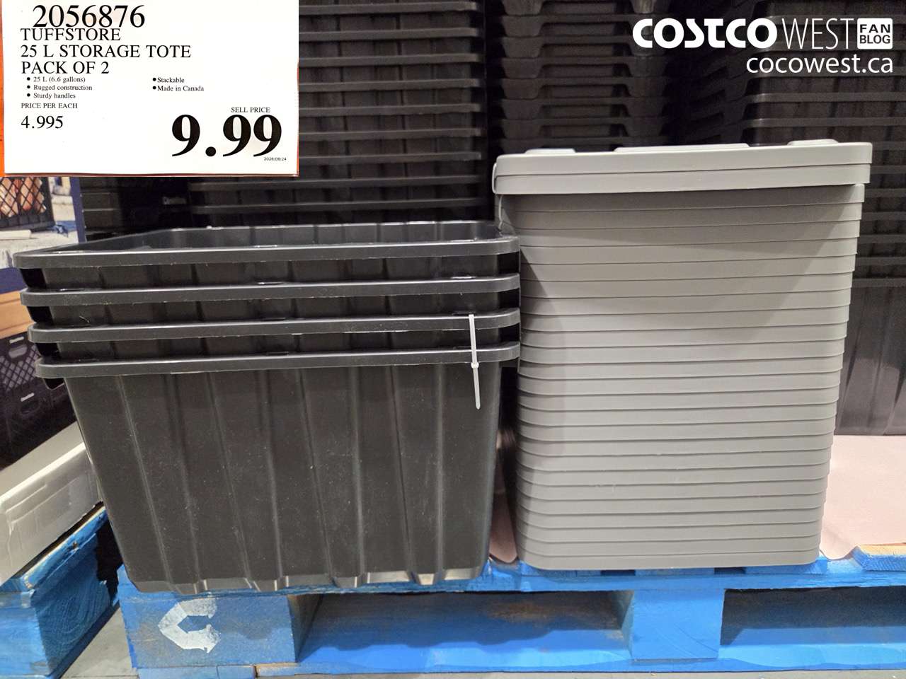 2056876 TUFFSTORE 25 L STORAGE TOTE PACK OF 2 $9.99