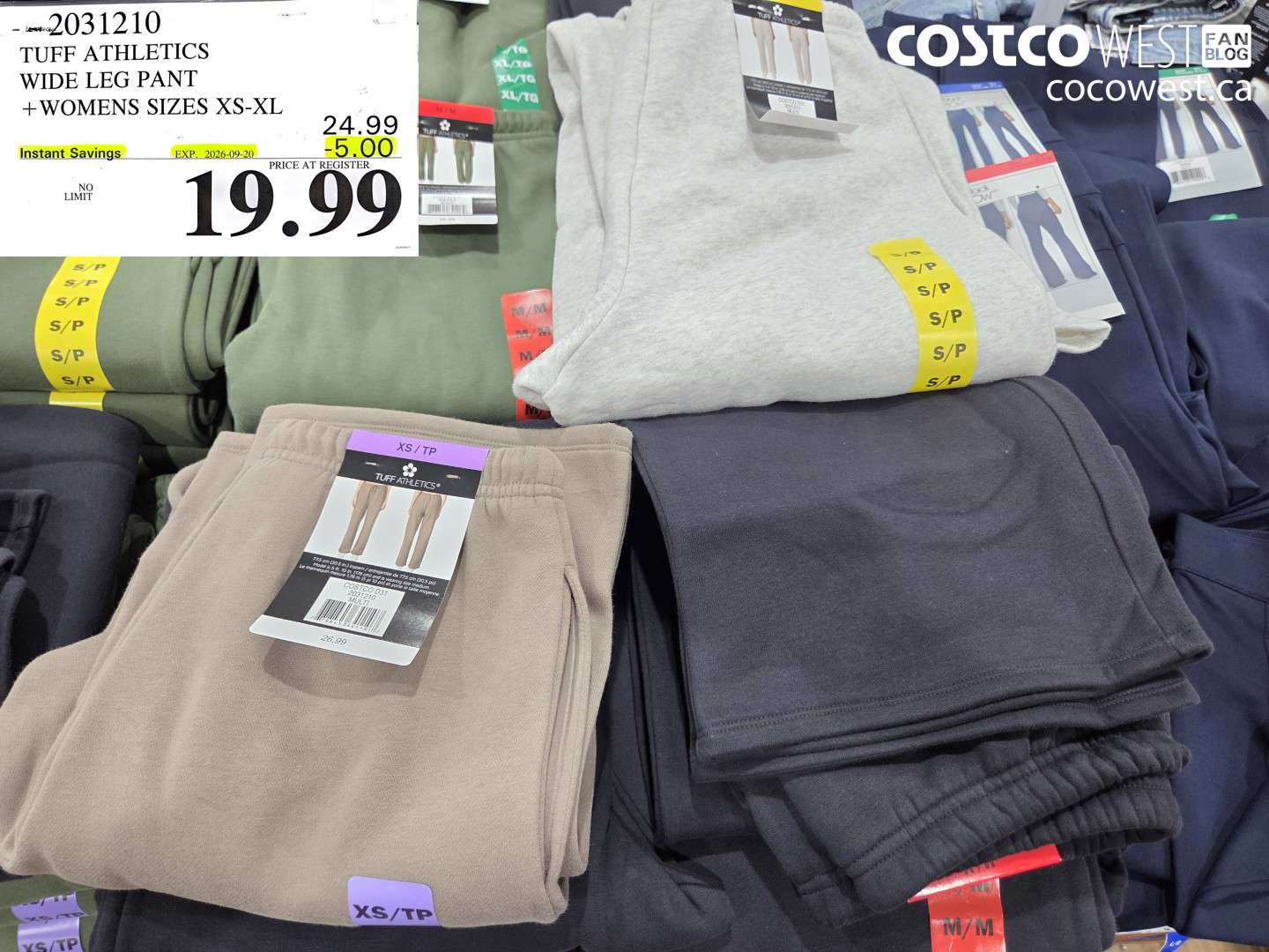 2031210 TUFF ATHLETICS WIDE LEG PANT WOMENS SIZES XS-XL ($5.00 INSTANT SAVINGS EXPIRES ON 2026-09-20) $19.99