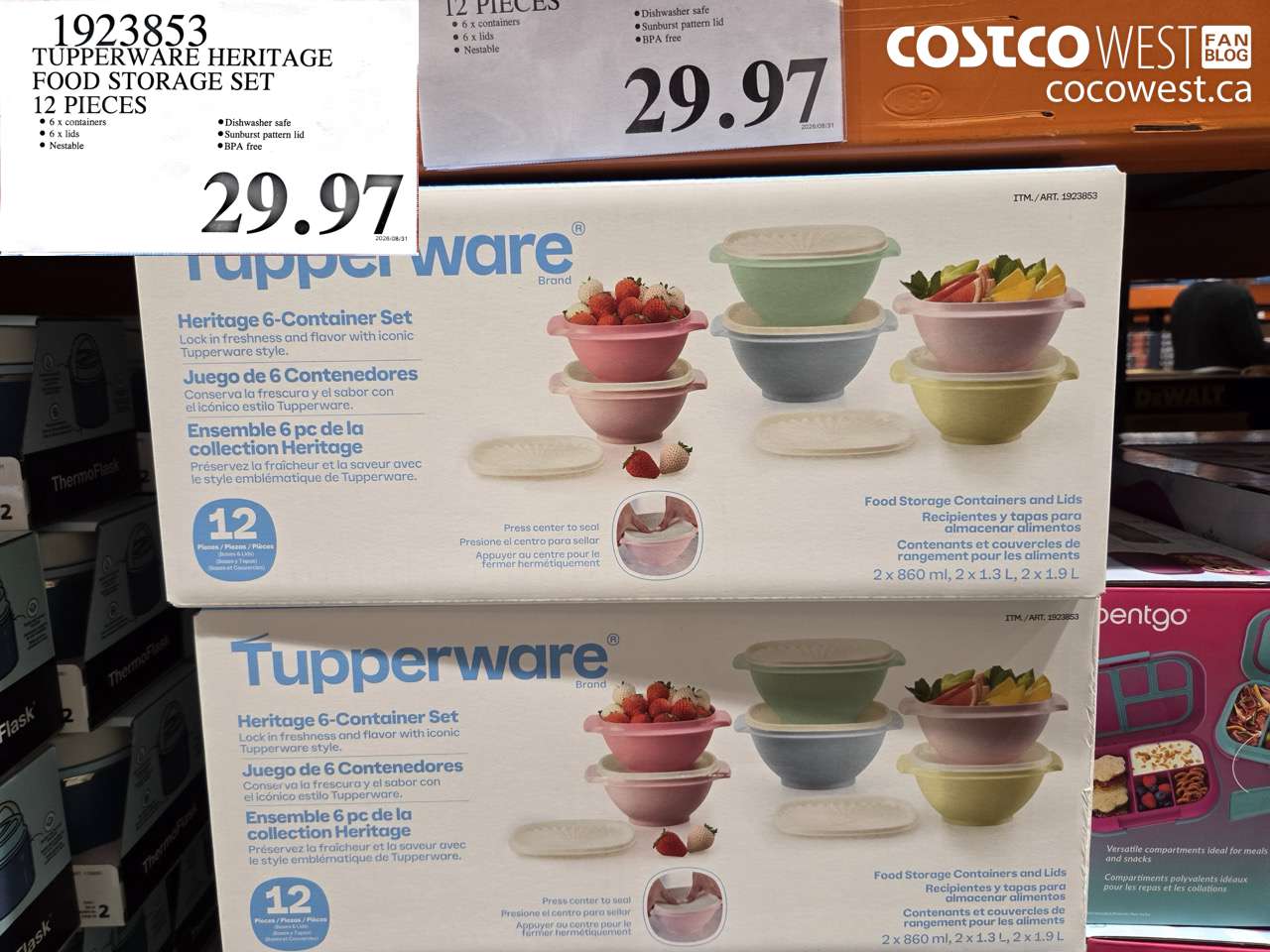1923853 TUPPERWARE HERITAGE FOOD STORAGE SET 12 PIECES $29.97
