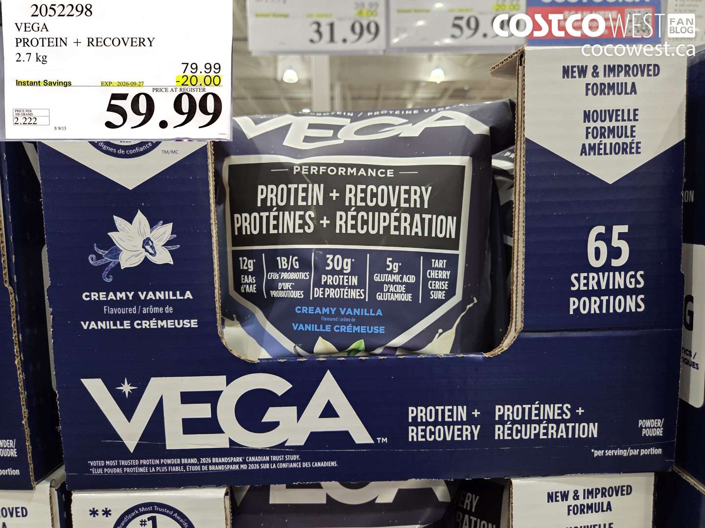 2052298 VEGA PROTEIN + RECOVERY 2.7 KG ($20.00 INSTANT SAVINGS EXPIRES ON 2026-09-27) $59.99