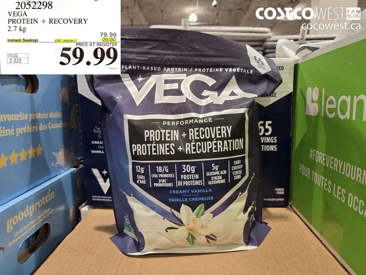 2052298 VEGA PROTEIN + RECOVERY 2.7 KG ($20.00 INSTANT SAVINGS EXPIRES ON 2026-09-27) $59.99