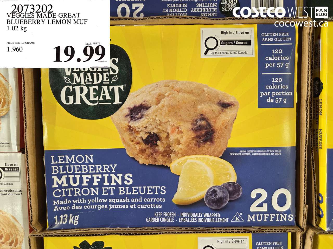 2073202 VEGGIES MADE GREAT BLUEBERRY LEMON MUF 1.02 KG $19.99